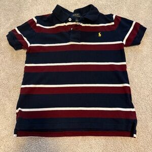 Polo by Ralph Lauren Kids Polo Shirt - Dark Blue and Maroon Stripes